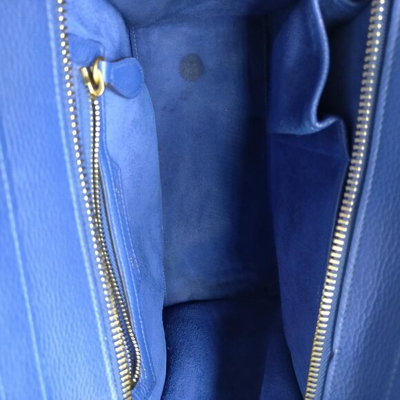 Authentic CELINE Navy Blue Leather Hand Bag mn684-122825 - Picture 9 of 15